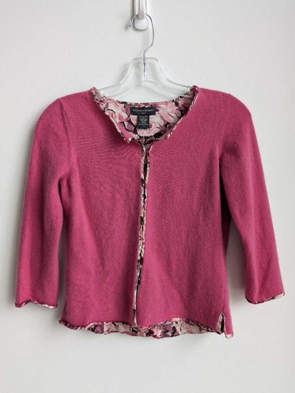 Vintage BANANA REPUBLIC Angora Wool Silk Lined Cardigan | Small